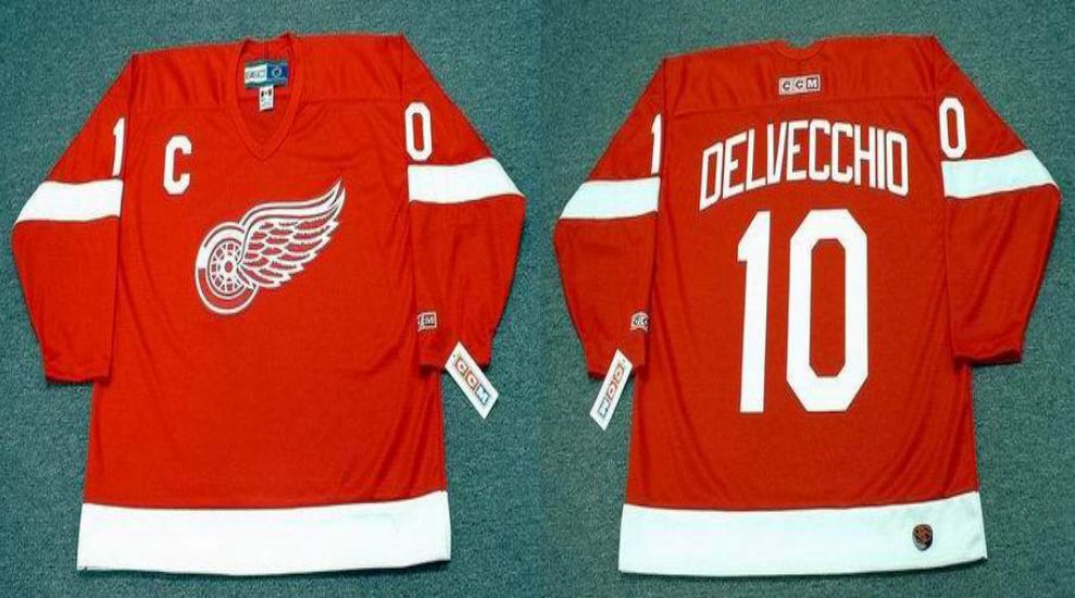 2019 Men Detroit Red Wings 10 Delvecchio Red CCM NHL jerseys